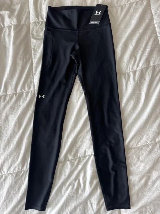 Under Armour HeatGear Armour HiRise Leggings Black Full Length NWT Size S - Picture 3 of 9
